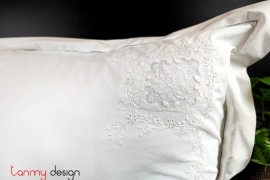 Pillowcase set - chiffon patch embroidery